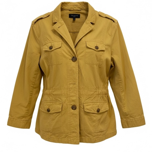 Talbots Jackets & Blazers - Talbots Utility Jacket Mustard Yellow Safari Military Lightweight Jacket Sz 12P